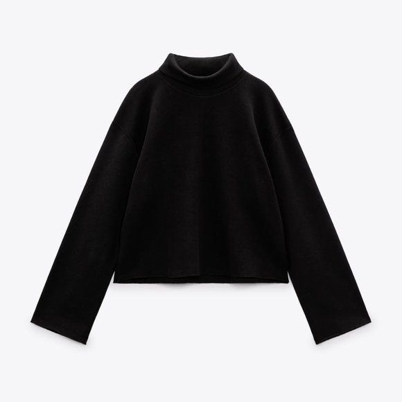 ZARA MINIMALIST BLACK SOFT SWEATER - Picture 5 of 5